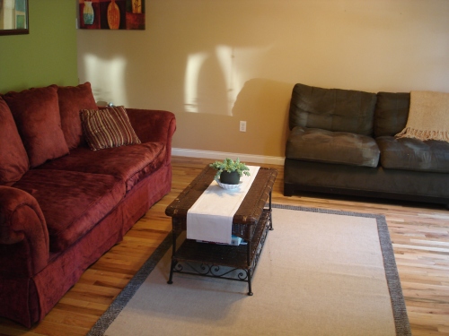 rearranged living room